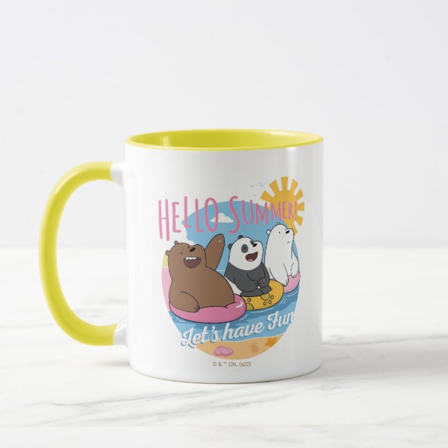 Caneca We Bare Bears - Hello Summer! Let's Have Fun (Esquerda)