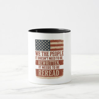 Caneca We the People Reread Flag Quote