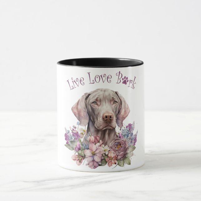 Caneca Weimaraner Cachorro Mãe Floral (Centro)