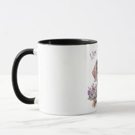 Caneca Weimaraner Cachorro Mãe Floral