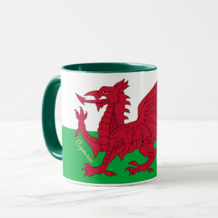 Caneca Welsh Flag & Wales, Cymru patriot / esportes