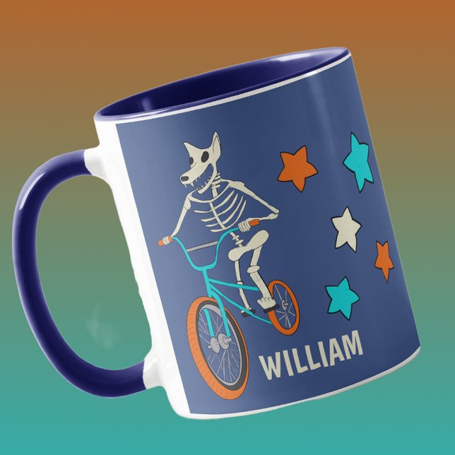 Caneca Werewolf Skeleton on a BMX Bike Personalized (Criador carregado)
