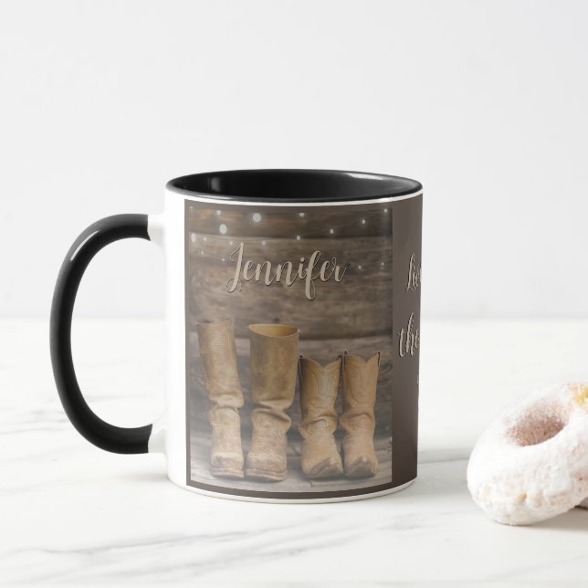 Caneca West Cowboy Boots Russo Barn Monograma (Com Donut)