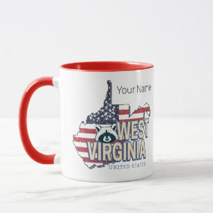 Caneca West Virginia United States Retro Map Vintage EUA