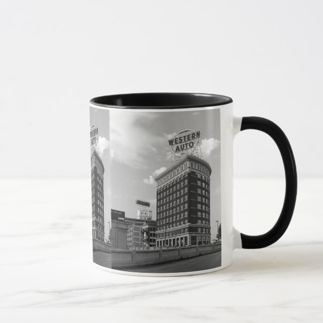 Caneca Western Auto Sign Black & White Architecture Photo (Direita)
