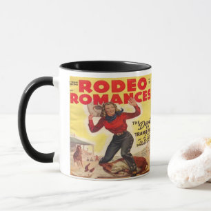 Caneca Western Rodeo Cowgirl Tying Calf Rodeo Romance