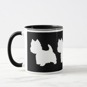 Caneca Westie Silhouette White em Preto