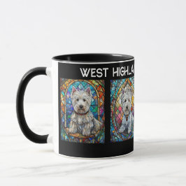 Caneca Westies De Vidro Manchado