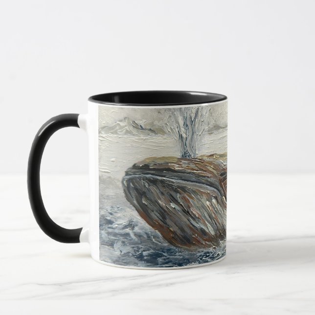 Caneca Whale Riders Whimsical Whale and Penguin Ocean (Esquerda)