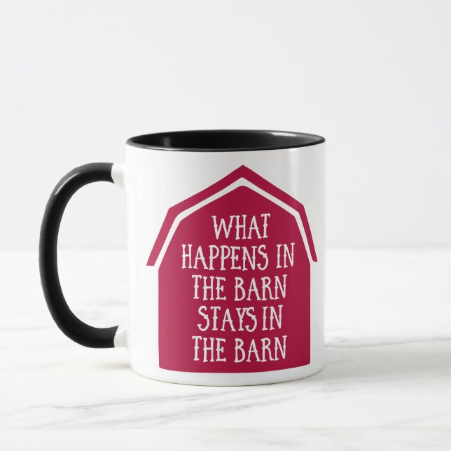 Caneca What Happens in the Barn Stays in the Barn – Funny (Esquerda)