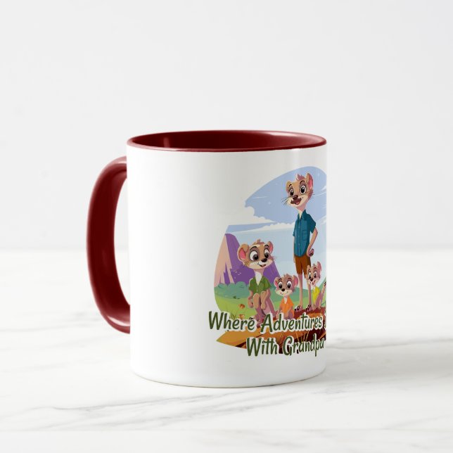 Caneca Where Adventures Beguin With Grandpa (Frente Esquerda)