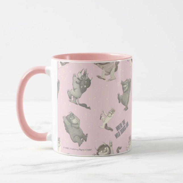 Caneca Where the Wild Things Are Pink Star Pattern (Esquerda)
