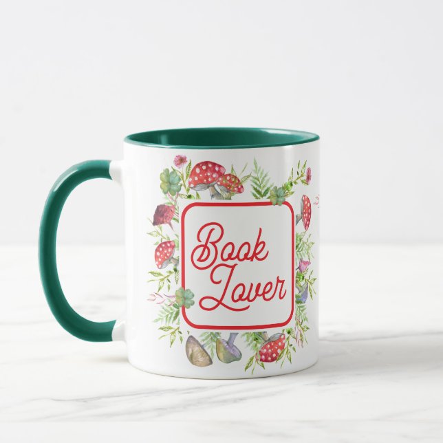 Caneca Whimsical Book Lover Mushroom Coffee (Esquerda)