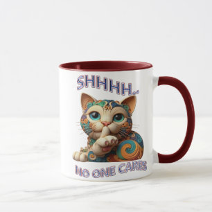 Caneca Whimsical Cat Whispers Ninguém Se Preocupa