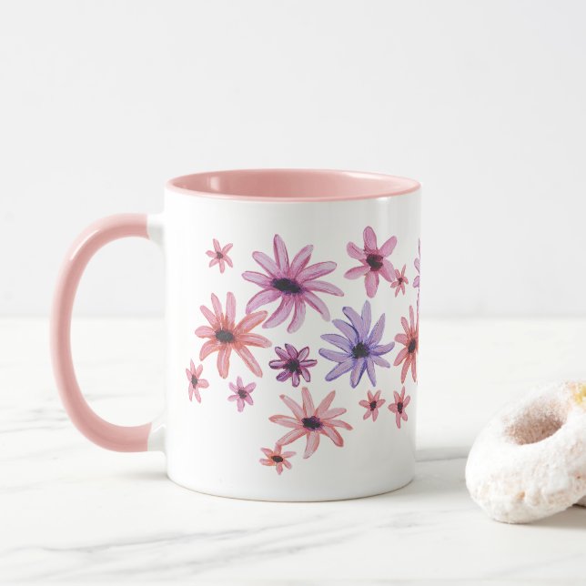 Caneca Whimsical Flowers (Com Donut)
