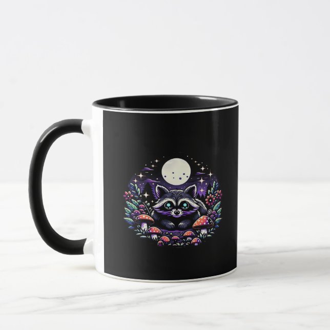 Caneca Whimsigoth Raccoon Sob Lua Vinta (Esquerda)