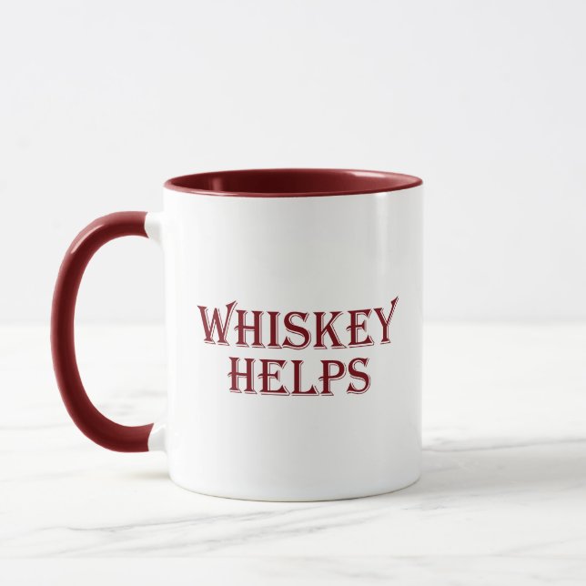 Caneca Whiskey ajuda álcool engraçado dizendo aspas de uí (Esquerda)
