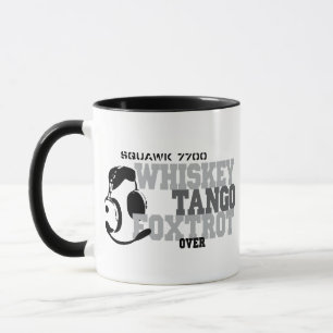 Caneca Whiskey Tango Foxtrot - Aeronáutica Humor