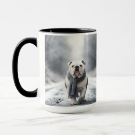 Caneca White English Buldogue Merry Christmas Human Mug