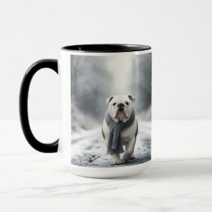 Caneca White English Buldogue Merry Christmas Human Mug