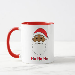 Caneca White Ho Ho Afro-Americana Família Papai Noel