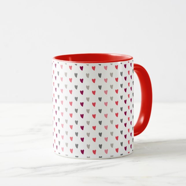 Caneca White Mug – Mixed Small Hearts (Frente Esquerda)