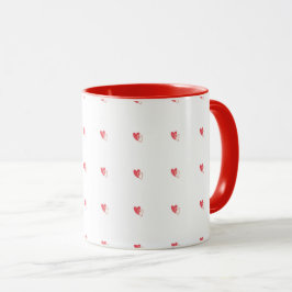 Caneca  White Mug – Small Red Hearts with Filled Centers