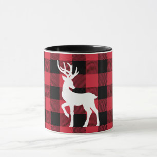 Caneca White Stag Red Buffalo Check Mug