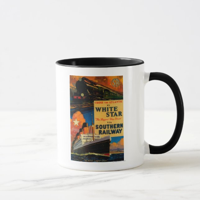 Caneca White Star SR Vintage PosterEuropa (Direita)
