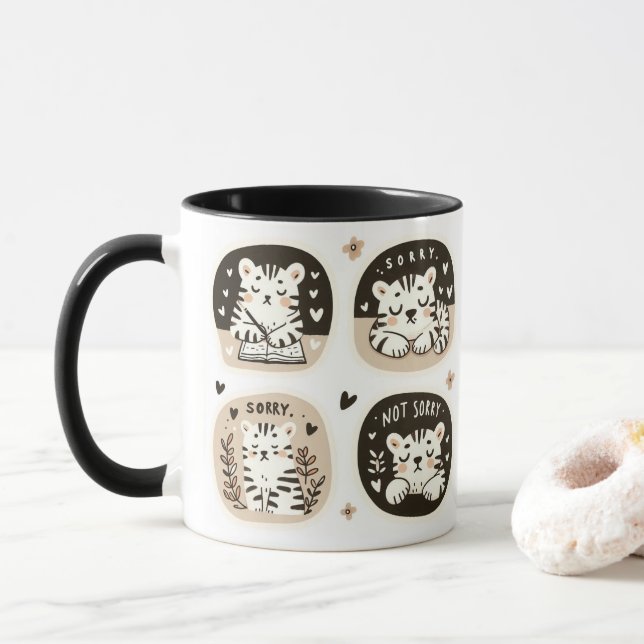 Caneca White Tigers (Tigres Brancos) - "Desculpe, Não Des (Com Donut)