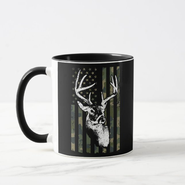 Caneca Whitetail Buck Deer Hunting USA Camouflage (Esquerda)