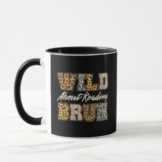 Caneca Wild About Reading - Safari Animal Print Teacher