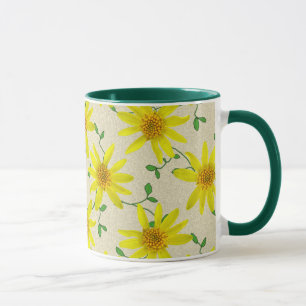 Caneca Wildflower amarelo botânico doce