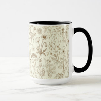 Caneca Wildflowers collage/ beige and sepia