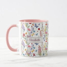 Caneca Wildflowers & Pink | Personalized Boho Gift for He