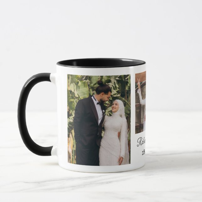 Caneca Will You Be My Bridesmaid Minimalist Photo Collage (Esquerda)