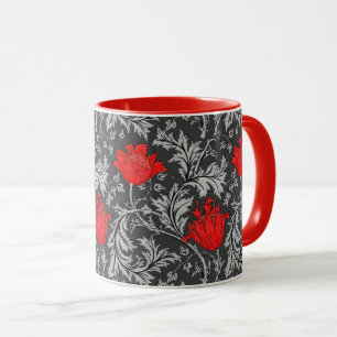 Caneca William Morris Anemone, Cinzas/Cinzas e Red Mug