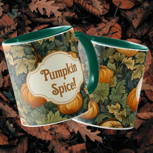 Caneca William Morris Autumn Pumpkin Spice Personalizado