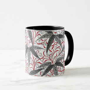 Caneca William Morris Bamboo Impressão, Cinza e Branco