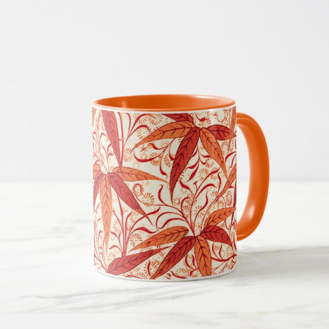 Caneca William Morris Bamboo Impressão, Mandarin Orange (Frente Esquerda)