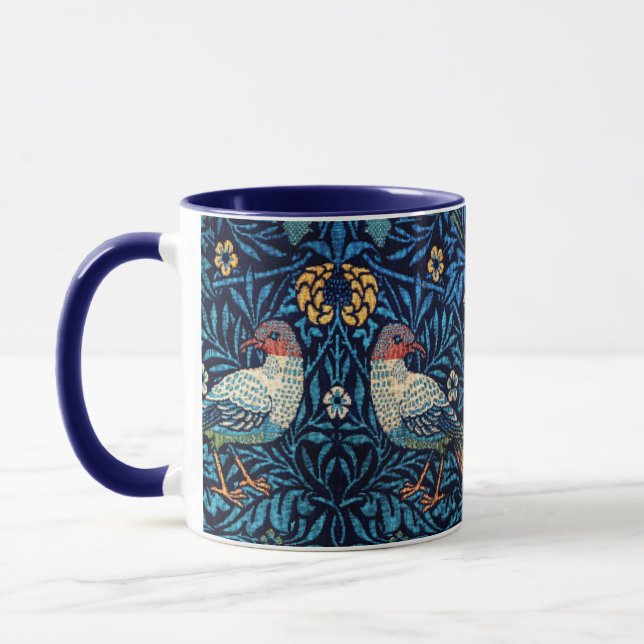 Caneca William Morris Birds Textile Patterno (Esquerda)