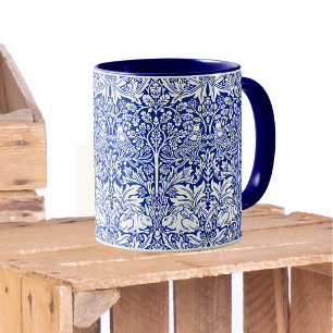 Caneca William Morris Brother Rabbit Blue Vintage Pattern