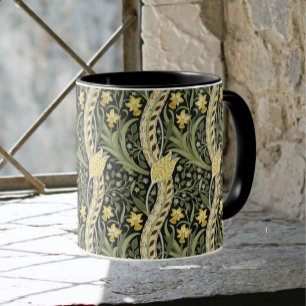 Caneca William Morris Daffodil Floral Textile Pattern