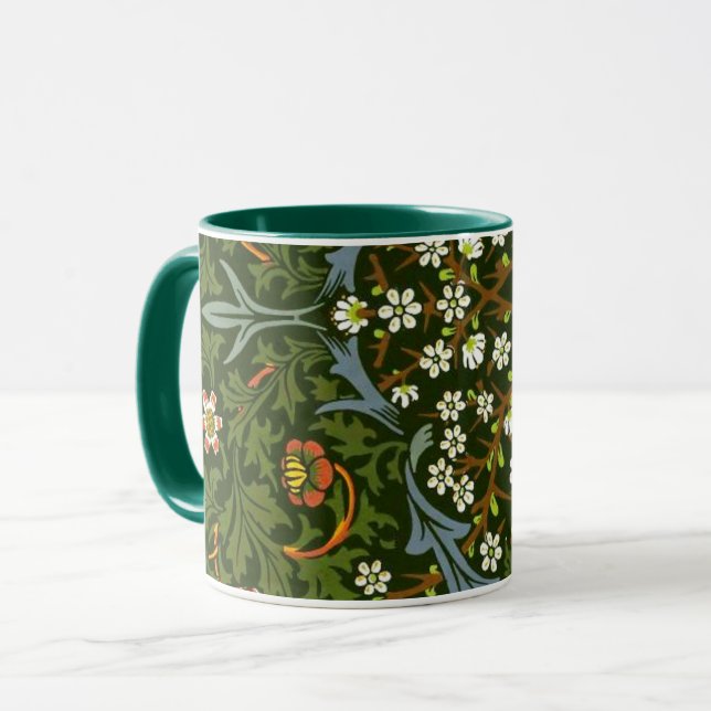 Caneca William Morris Design, Blackthorn, (Frente Esquerda)
