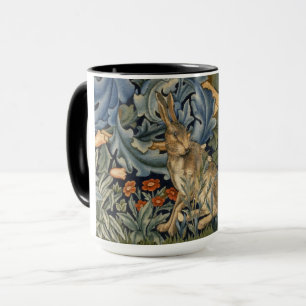 Caneca William Morris Forest Rabbit Floral Art Nouveau