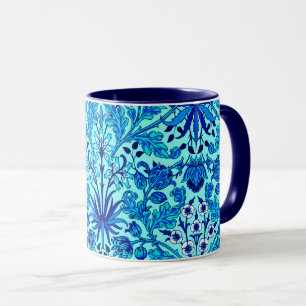 Caneca William Morris Hyacinth Impressão, Aqua e Turquois