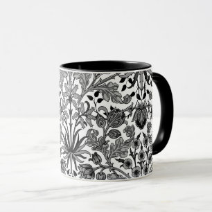 Caneca William Morris Hyacinth Impressão, Cinza, Preto e