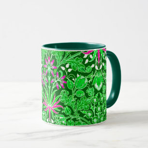 Caneca William Morris Hyacinth Impressão Limão e Emerald