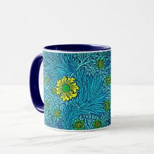 Caneca William Morris Marigold, Turquesa e Cobalto Azul