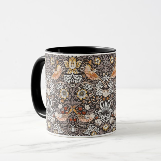 Caneca William Morris Morango Furtado Carvão Ocre (Frente Esquerda)